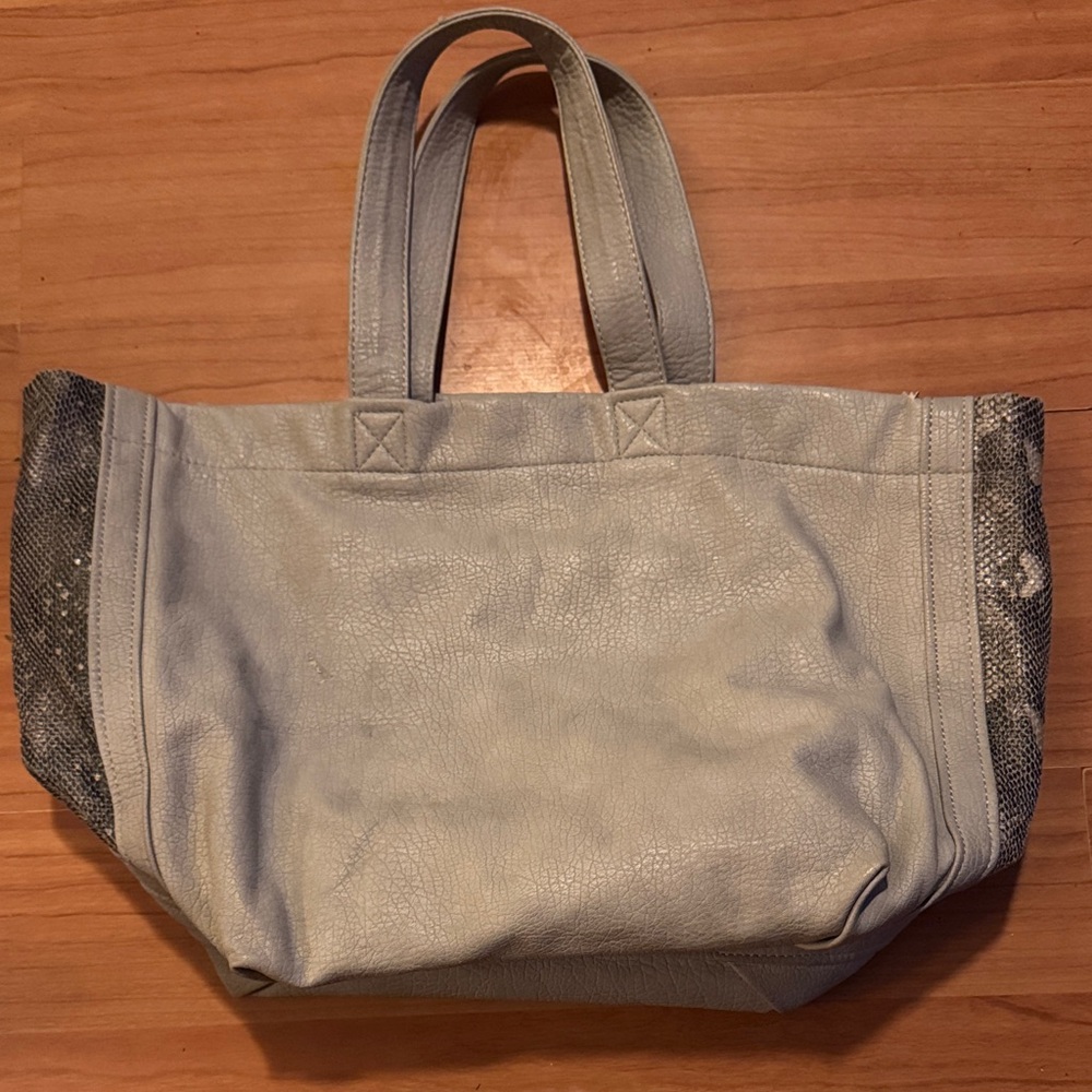 Free People Light Gray Tote with Textured Accents